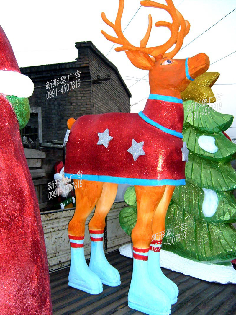 广告苯板雕刻圣诞鹿