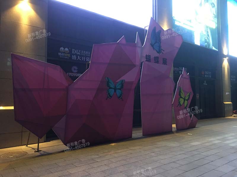 商场蝴蝶展活动异形造型美陈制作